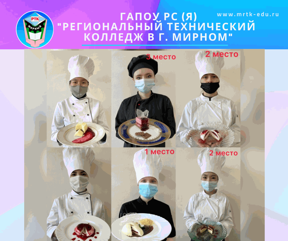 Победители конкурса профессионального мастерства по профессии «Повар. Кондитер» в МРТК.